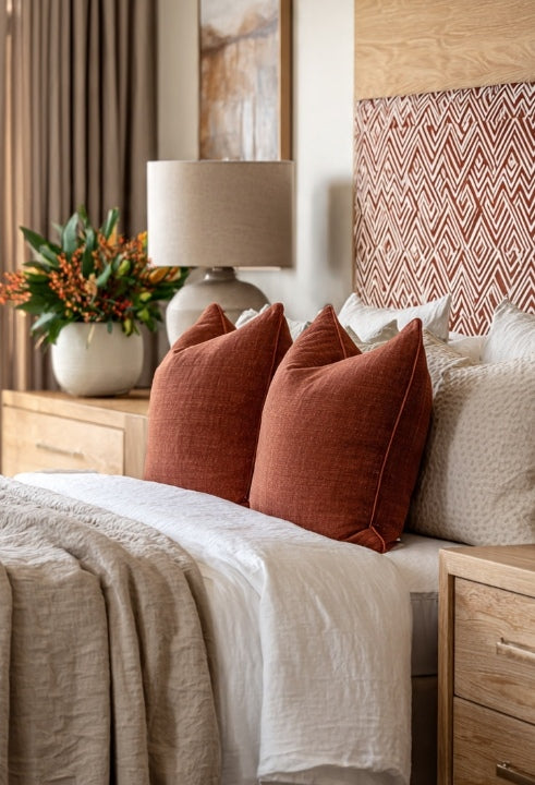 Terracotta Shweshwe Cushions set of 4
