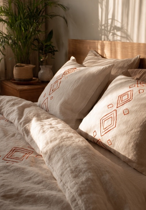 Terracotta Xhosa geometric Linen