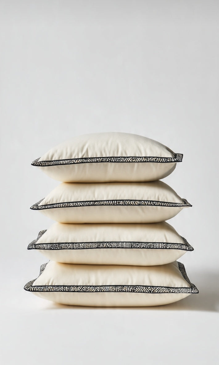 Set of 2 Cushion plain cream